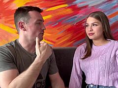 colombian college brunette shows kissing tips for muscular guys