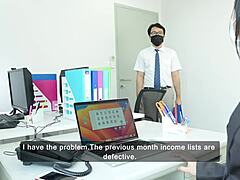 Office Shemale Manager Seduces Staff Anal Fingering Licking