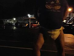 Wanna see me waddle outside in this super thick diaper bulging everywhere?