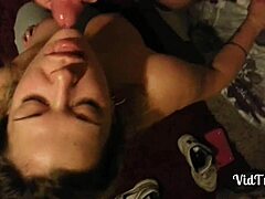 Colombian Cali gulps down huge sticky cumshot load!