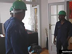 sassy simony diamond teases contractors before dp dap wrecks her asshole in 4k