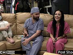 doctor hits patient blaire celeste with hitachi till orgasm in hospital