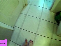 Amateur tall milf punishes shrunken ex-husband feet fetish dirty talk toilet bathroom