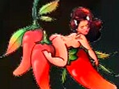 red thong hugs curves as hips sway seductively for admirers