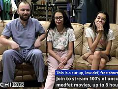 Freshman angel santana moans through hitachi orgasm in doctor's exam.