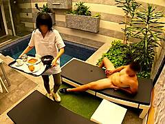 damn, i was jerking off at the pool when the maid caught me and blew me instead
