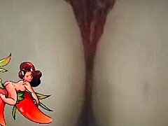 red thong hugs curves as hips sway seductively for admirers