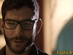 Brunette Babe Hardcore Pussy Rubbing Leads to Cumshot Handjob