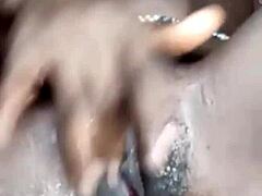 omg look at that clean shaved pussy dripping wet!