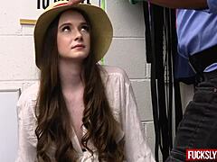 petite shy teen shoplifts on summer break and fucks boss