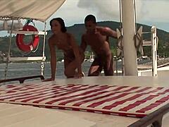 Ebony milf's shaved ass gaped in doggystyle anal with deepthroat licks