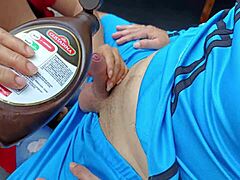 neighbor trades salt for chocolate cock and blowjob