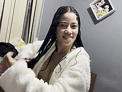 bibi mendes takes a steamy naked shower all bare and hot