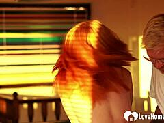 Sexy Redhead Bent Over Billiard Desk for Deepthroat Doggystyle