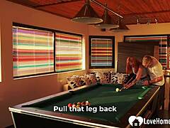 Sexy Redhead Bent Over Billiard Desk for Deepthroat Doggystyle