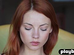 Sophie La Sage strips her perfect redhead body