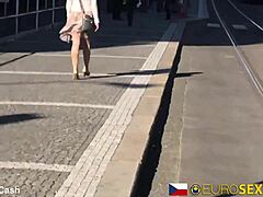 Sexy Shaved Redhead MILF Picked Up in Prague Shop for Hardcore Cock Ride