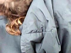 Amber's truck blowjob builds to swallow cum mouth thrill?