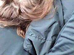 Amber's truck blowjob builds to swallow cum mouth thrill?