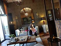 beautiful european coed you walked in for fashion now strip for porn casting