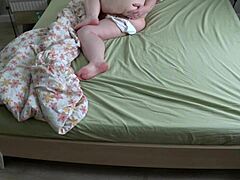 voyeur cam catches chubby pawg wife fingering hairy pussy to orgasm in panties