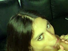 sucking boss cock so hard explodes all over my face