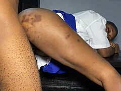 Teacher, slam that big black cock in my bum doggy at work!