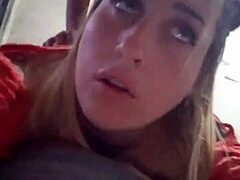 Blonde slut loves throat fucking and doggystyle pounding bent over