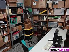 sexy teen shoplifter eden punished hard by burglar in garage