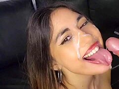 sucking boss cock so hard explodes all over my face