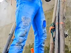 Small Cock Sissy Pisses Outdoor in Humiliating Fun!