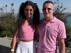 stranger invites couple for tea but his huge dick pounds wife's ass and pussy in wild bi threesome