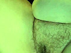 She rams big dildo into her huge juicy pussy