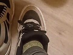 wanna see my friend destroy these sneakers with her feet in total fun chaos?