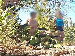 Sizzling porn picnic flashes natural tits outdoors 😏🌳🍑