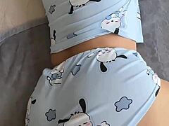 Stepsister's Shaved Latina Ass Tempts Morning Fingering