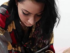 big tits latina delivers deepthroat blowjob and footjob tease