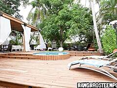 step-sis seduces bro with sunscreen tease blowjob and small tits