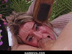 Submissive Thea Summers begs for rough sex and cum facial