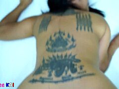 asian milf slurps cock bends over for creampie fuck