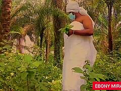 Forest queen bbw bangs stranger cock pussy tits outdoor