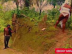 Forest queen bbw bangs stranger cock pussy tits outdoor