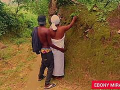 Forest queen bbw bangs stranger cock pussy tits outdoor