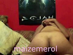 curvy latina bends over friend's couch for rough bbc gaping ride