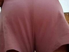 chubby wife flashes curvy ass panties voyeur style