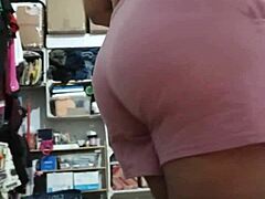 chubby wife flashes curvy ass panties voyeur style