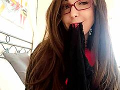 Stepmom massages your cock shakes ass teases with dirty talk pantyhose