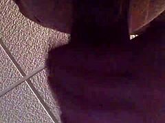 he grabs his big fat cock and jerks it off slow and steady