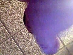 he grabs his big fat cock and jerks it off slow and steady