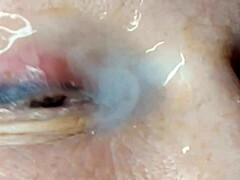 Milf Eyes Covered in Extreme Close-Up Cumshot Orgasm